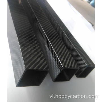 Ống vuông sợi carbon đan chéo 3K